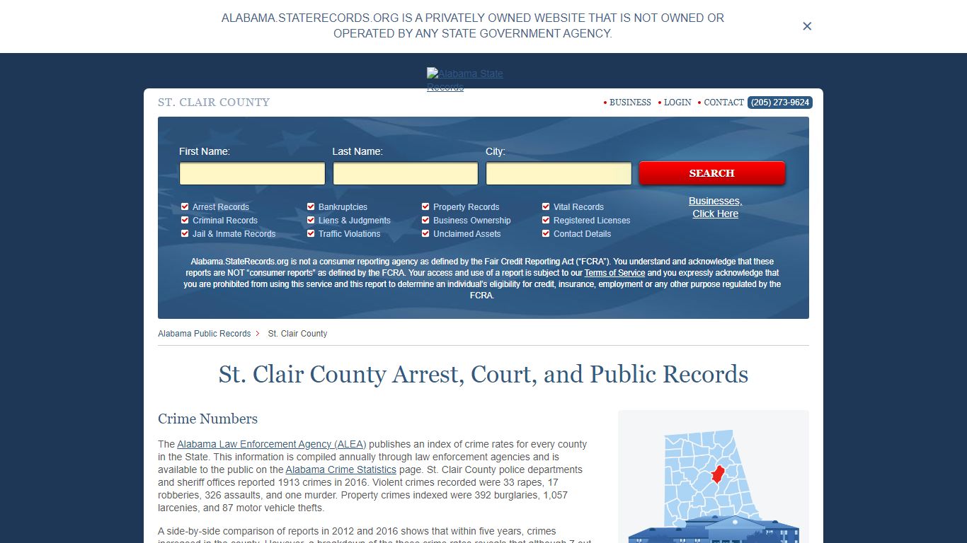 St. Clair County Arrest, Court, and Public Records